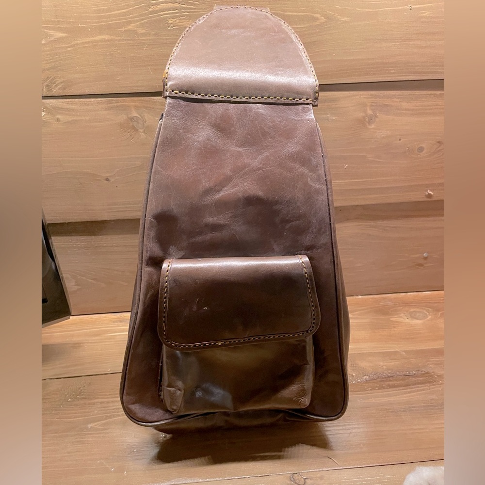 Brown Faux Leather Backpack Purse